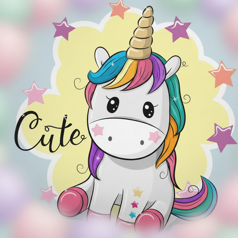 unicorn cute print purse - detail