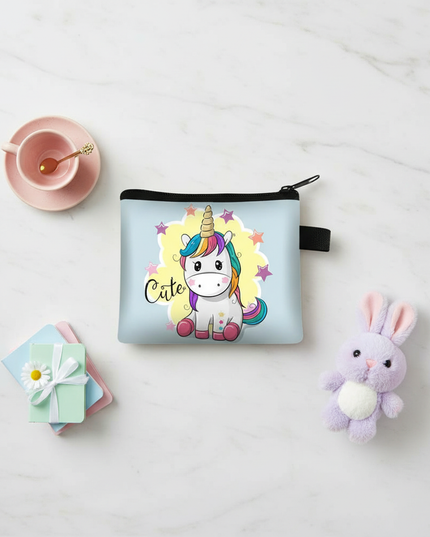 unicorn cute print purse - flat-lay