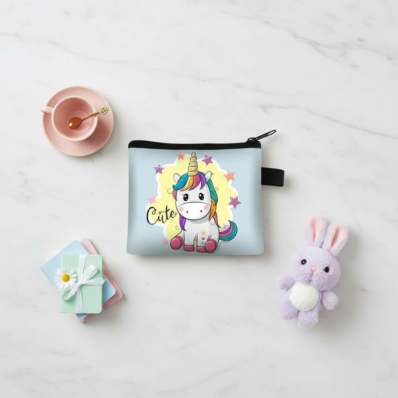 unicorn cute print purse - flat-lay
