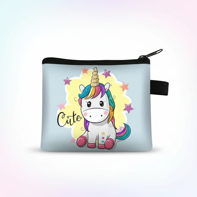 unicorn cute print purse - white-bg
