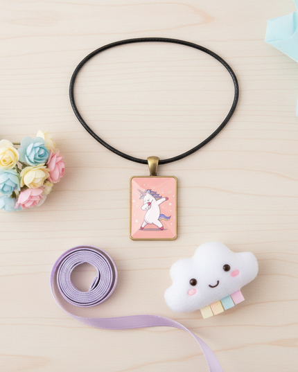 unicorn dab necklace - flat-lay