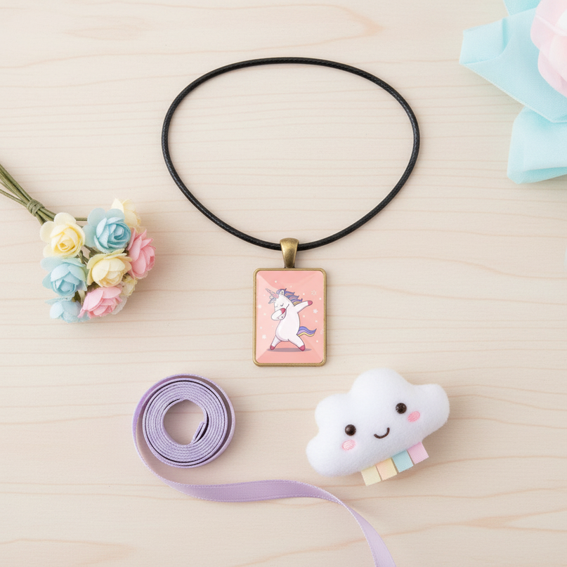 unicorn dab necklace - flat-lay