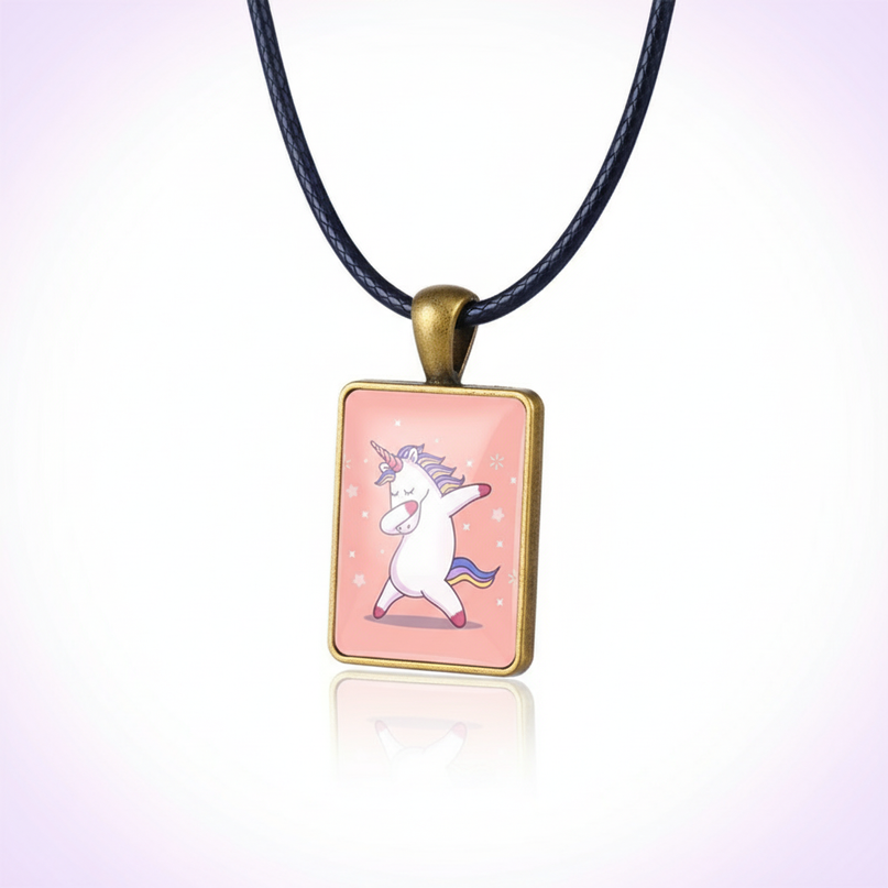 unicorn dab necklace - white-bg