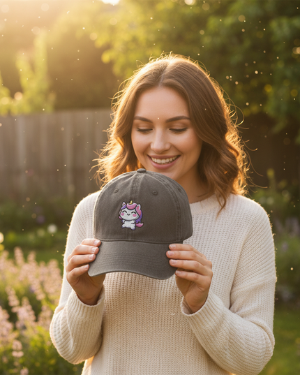 unicorn dad hat - in-use
