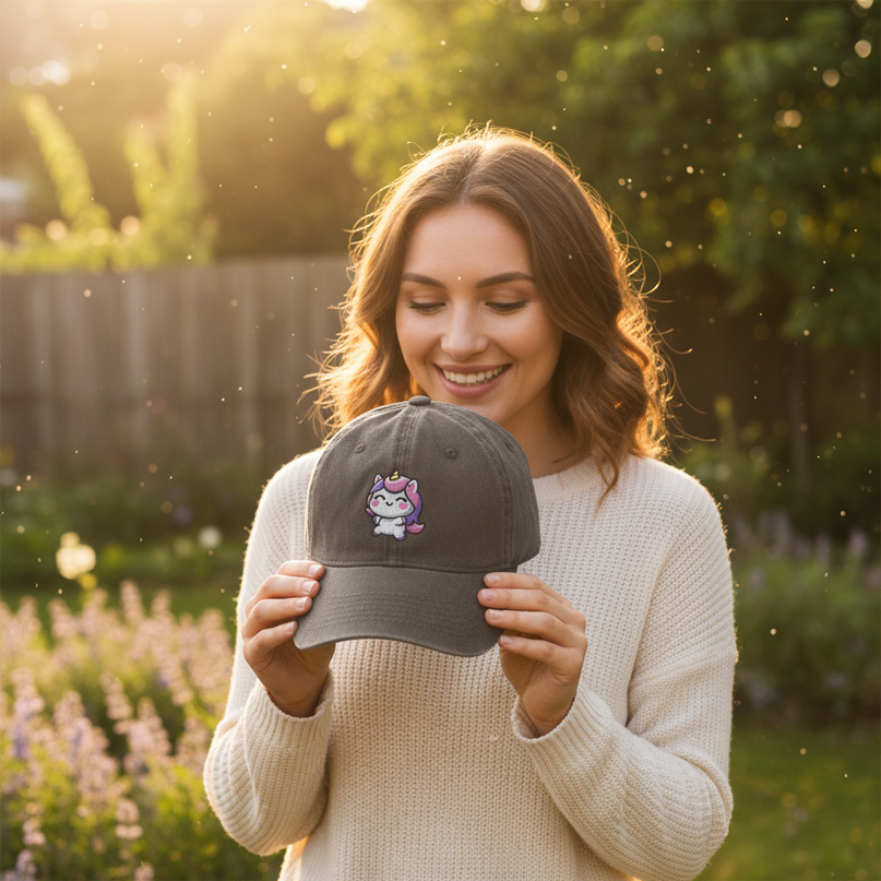 unicorn dad hat - in-use