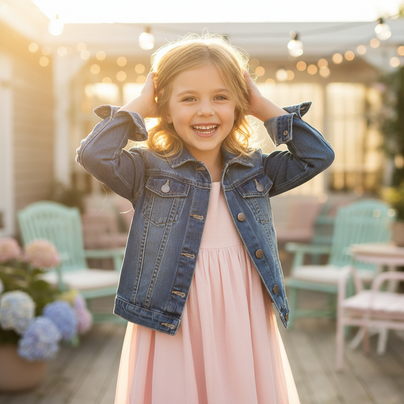 unicorn denim jacket - in-use