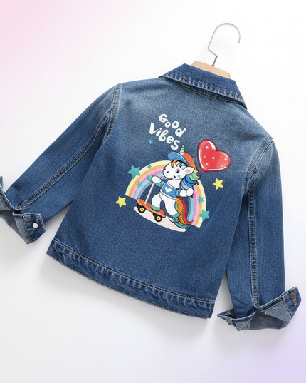 unicorn denim jacket - white-bg