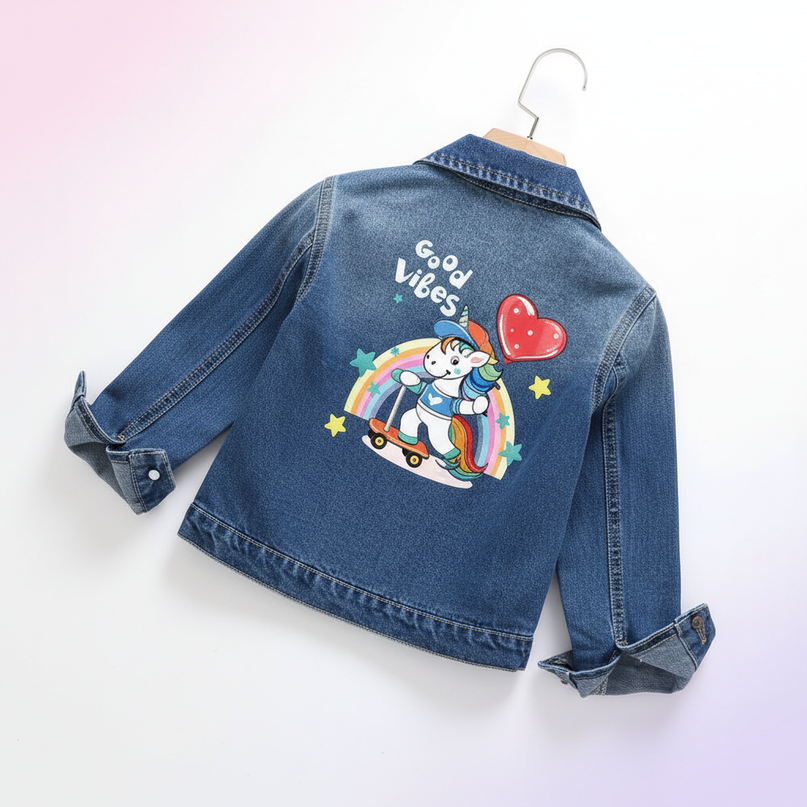 unicorn denim jacket - white-bg