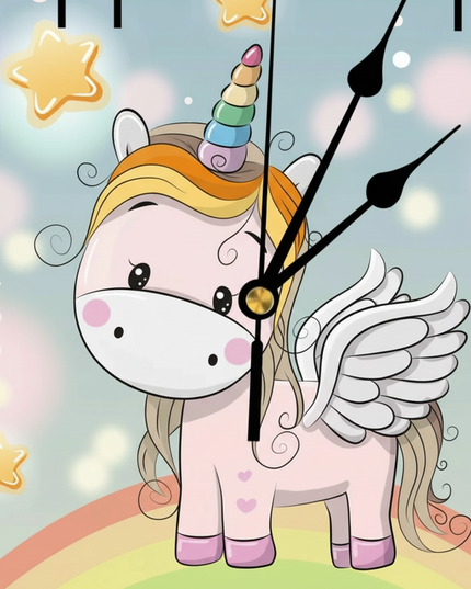 unicorn desk clock - detail