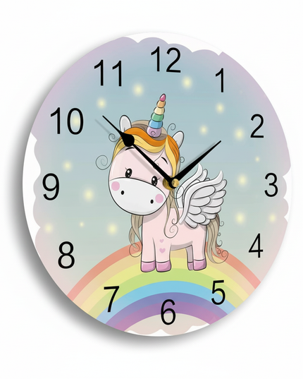 unicorn desk clock - white-bg