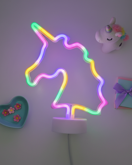 unicorn desk lamp - flat-lay