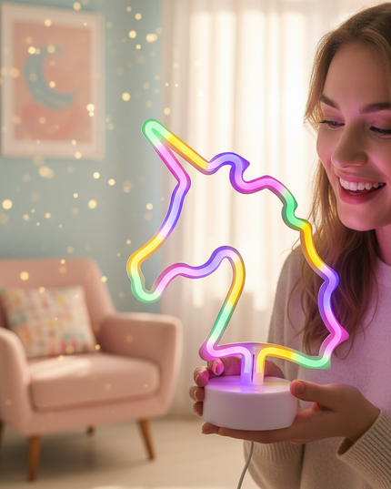 unicorn desk lamp - in-use
