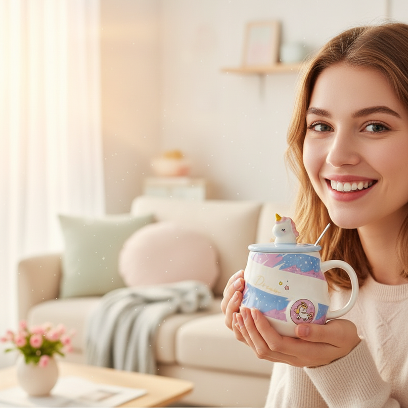 unicorn-desk-mug - in-use