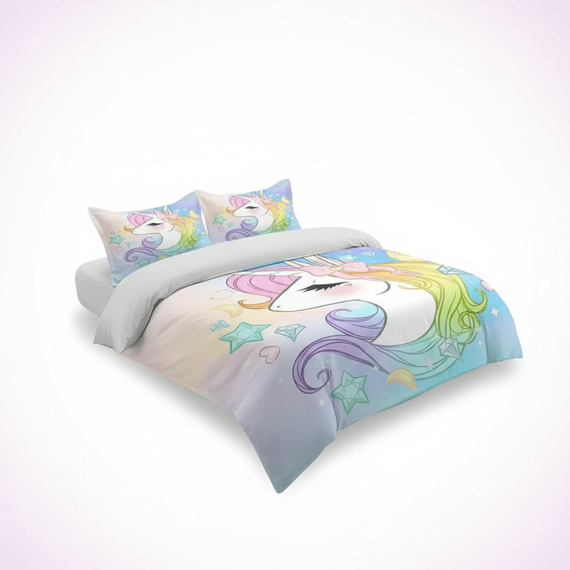 unicorn diamond bedding - white-bg
