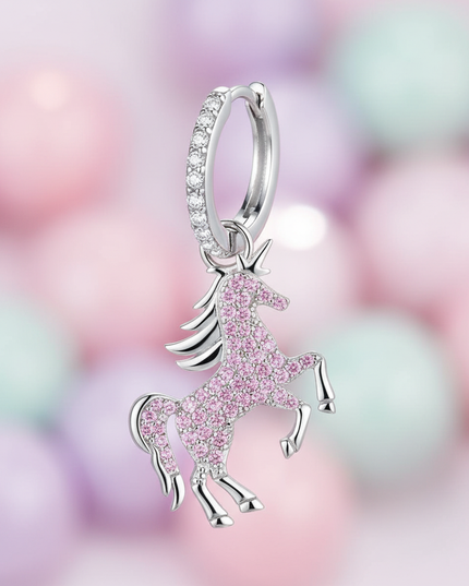 unicorn diamond earrings - detail