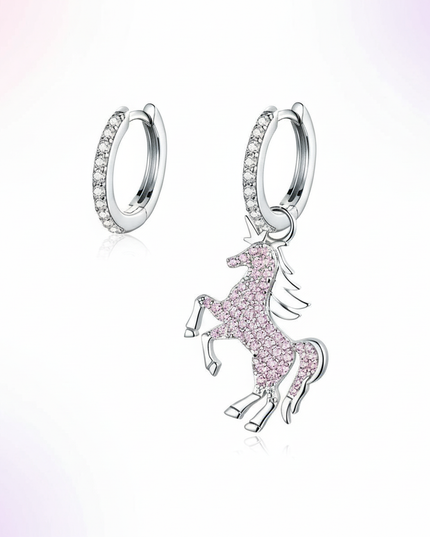 unicorn diamond earrings - white-bg