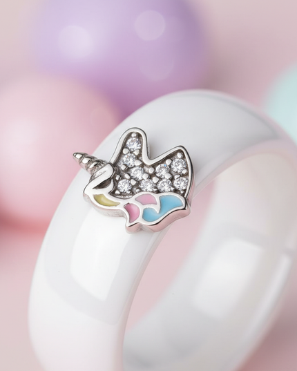diamond unicorn ring - detail