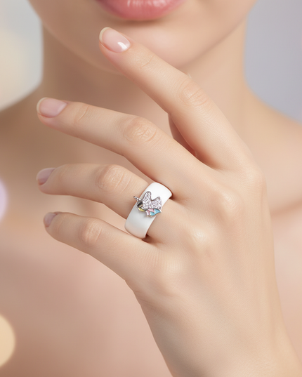 diamond unicorn ring - in-use