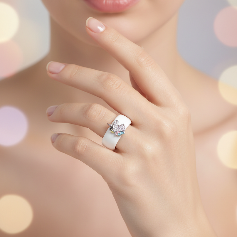 diamond unicorn ring - in-use
