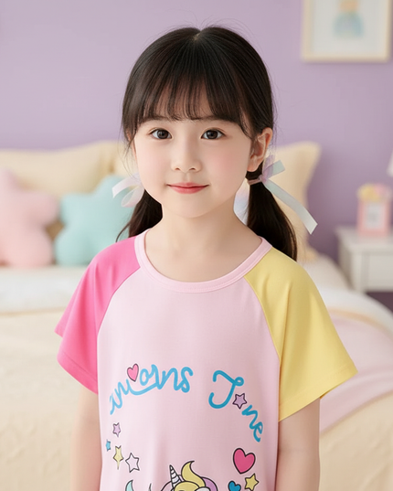 unicorn dino nightgown dress - detail
