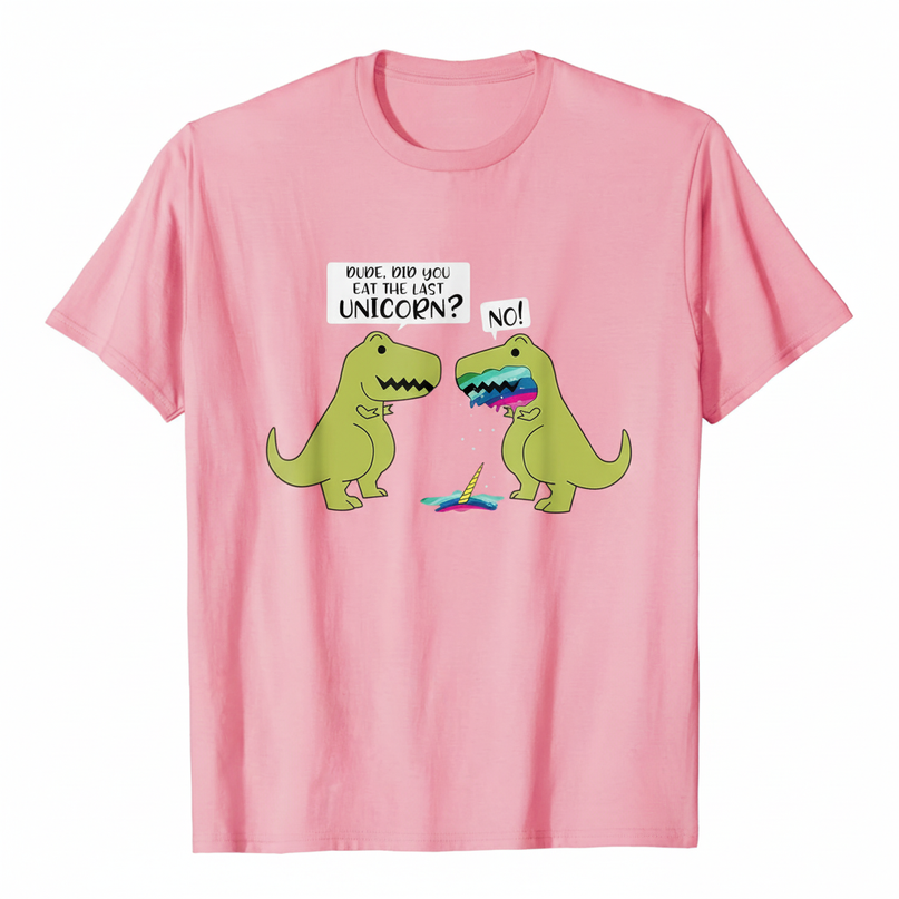 unicorn dinosaur shirt - white-bg