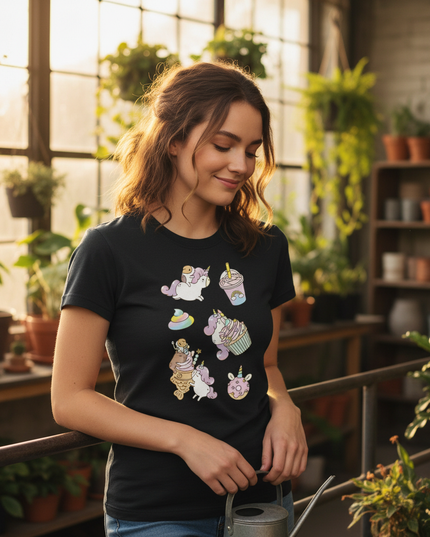 unicorn dog shirt - in-use