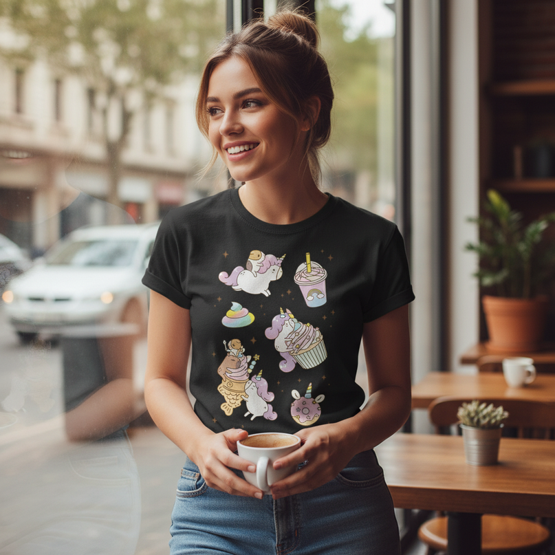 unicorn dog shirt - lifestyle