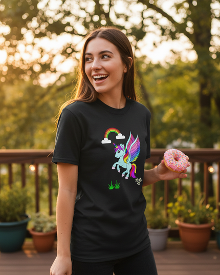 unicorn donut shirt - in-use