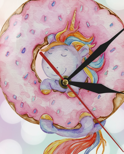 unicorn donut wall clock - detail