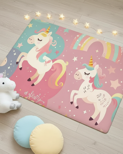 unicorn doormat rug - flat-lay
