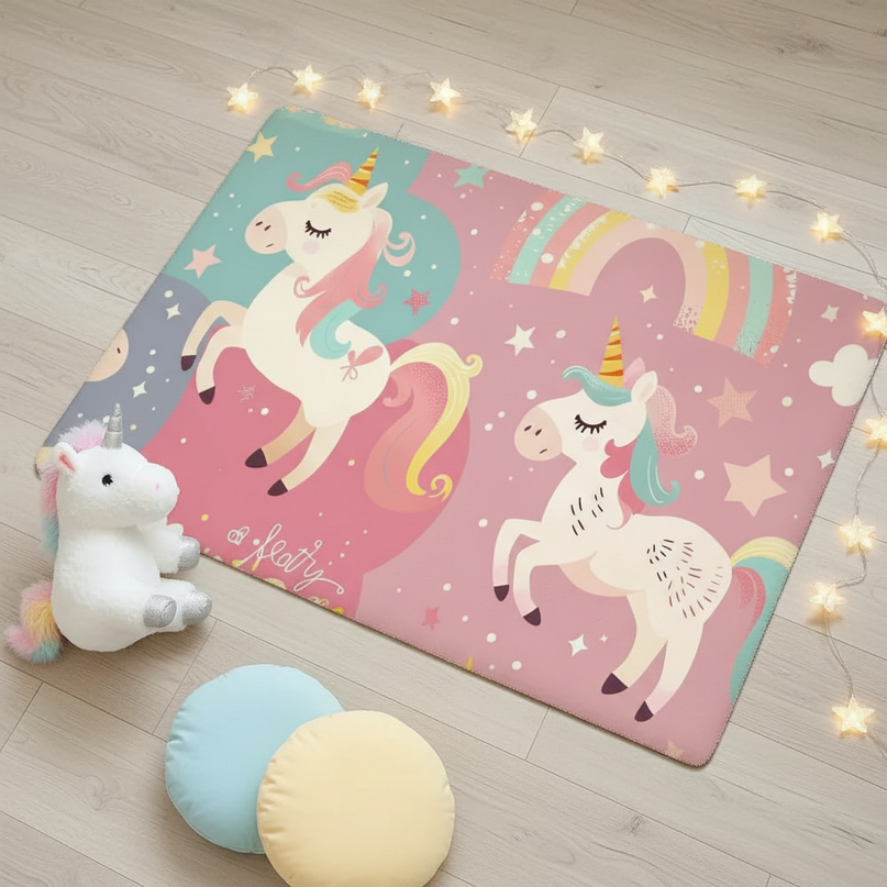 unicorn doormat rug - flat-lay