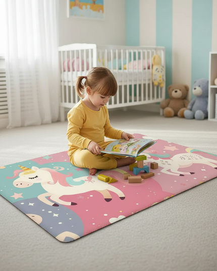 unicorn doormat rug - in-use