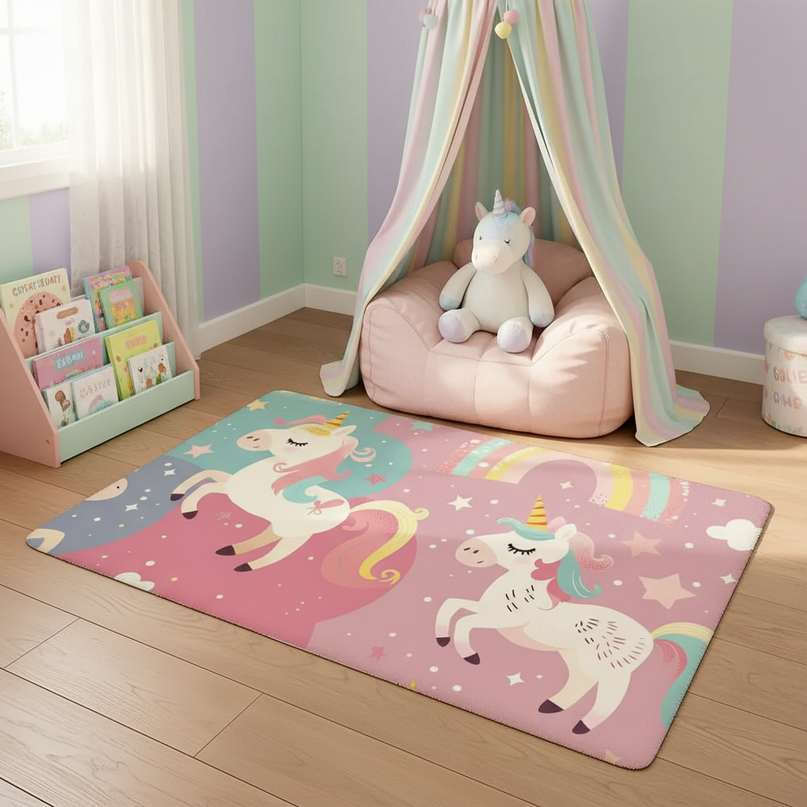 unicorn doormat rug - lifestyle