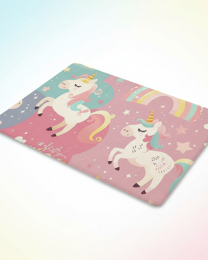 unicorn doormat rug - white-bg