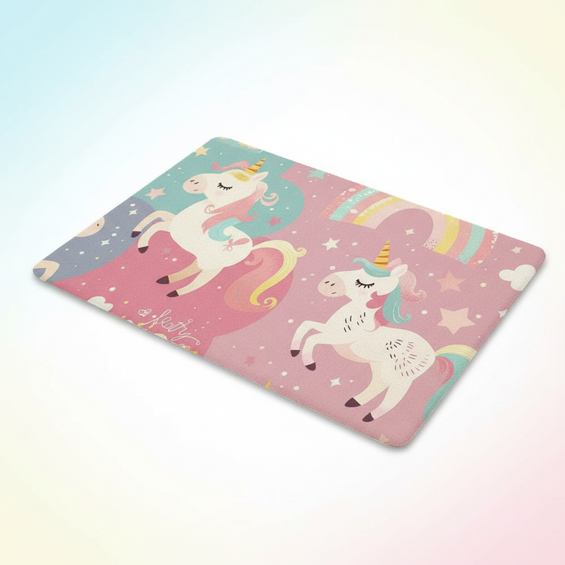 unicorn doormat rug - white-bg