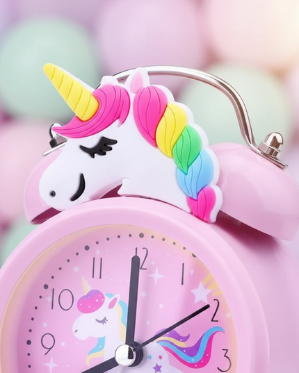 unicorn double bell alarm clock - detail