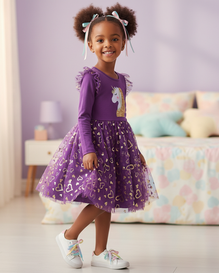 unicorn dress 3t - three-quarter