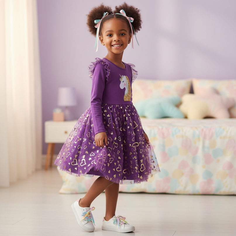 unicorn dress 3t - three-quarter