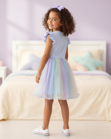 unicorn dress for 5 year girl - back