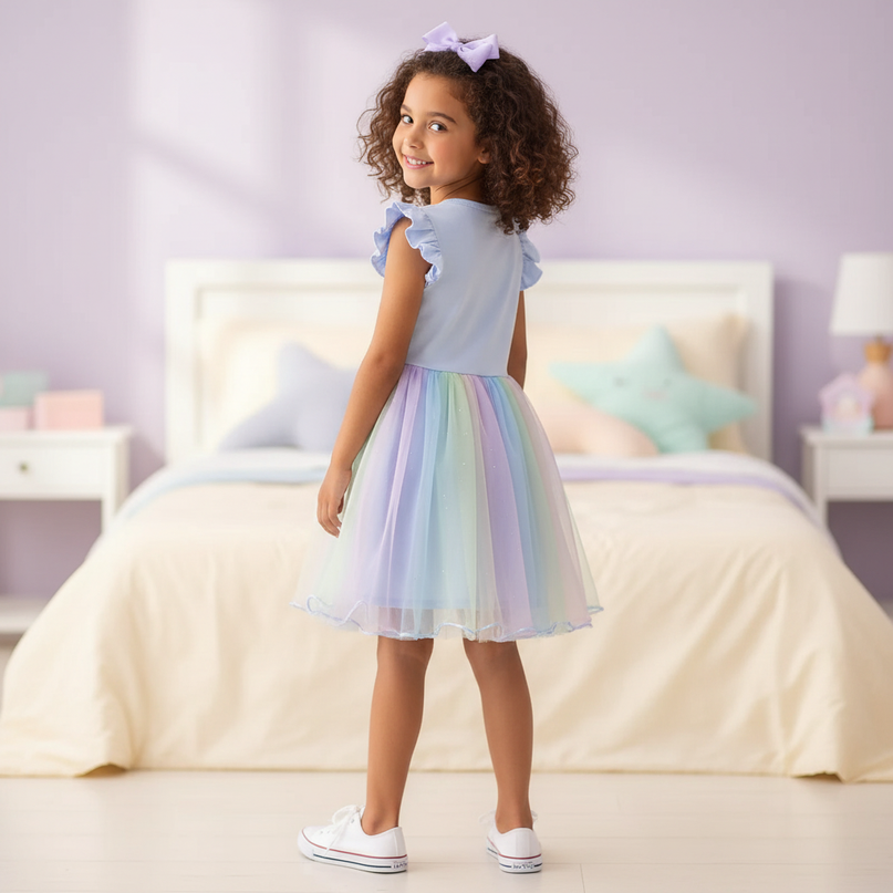 unicorn dress for 5 year girl - back