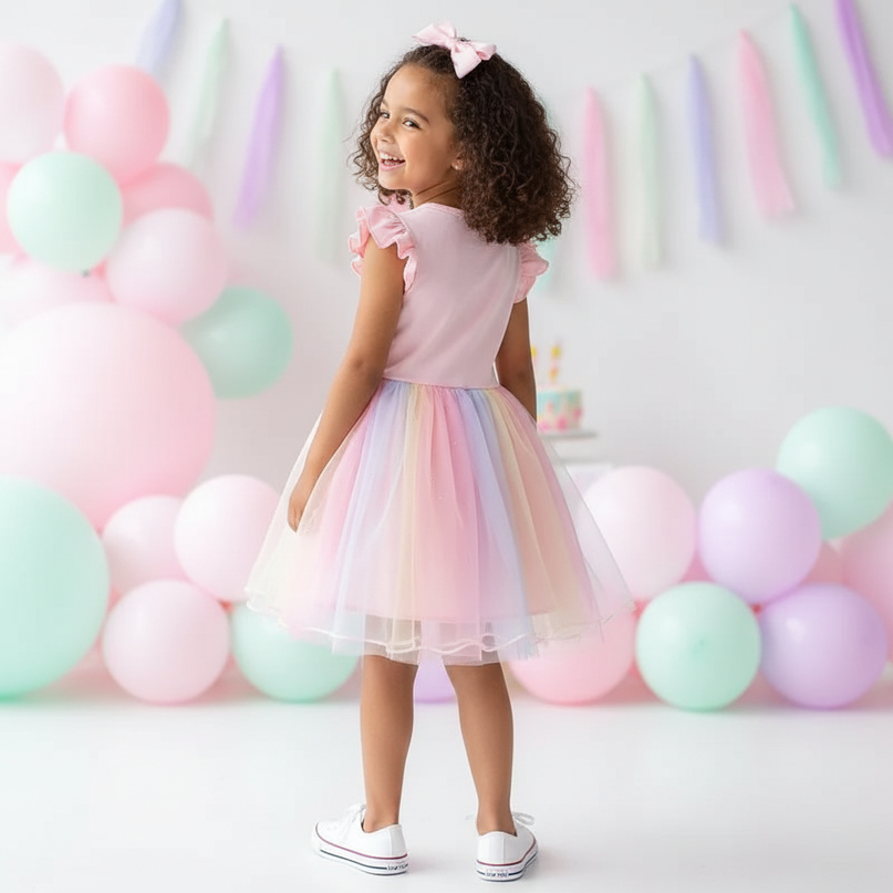 unicorn dress girl - back