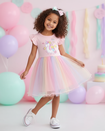unicorn dress girl - front