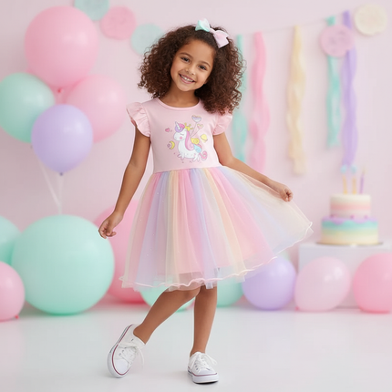 unicorn dress girl - front
