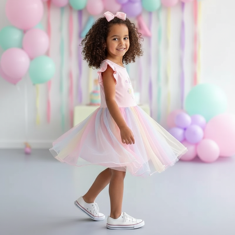 unicorn dress girl - three-quarter