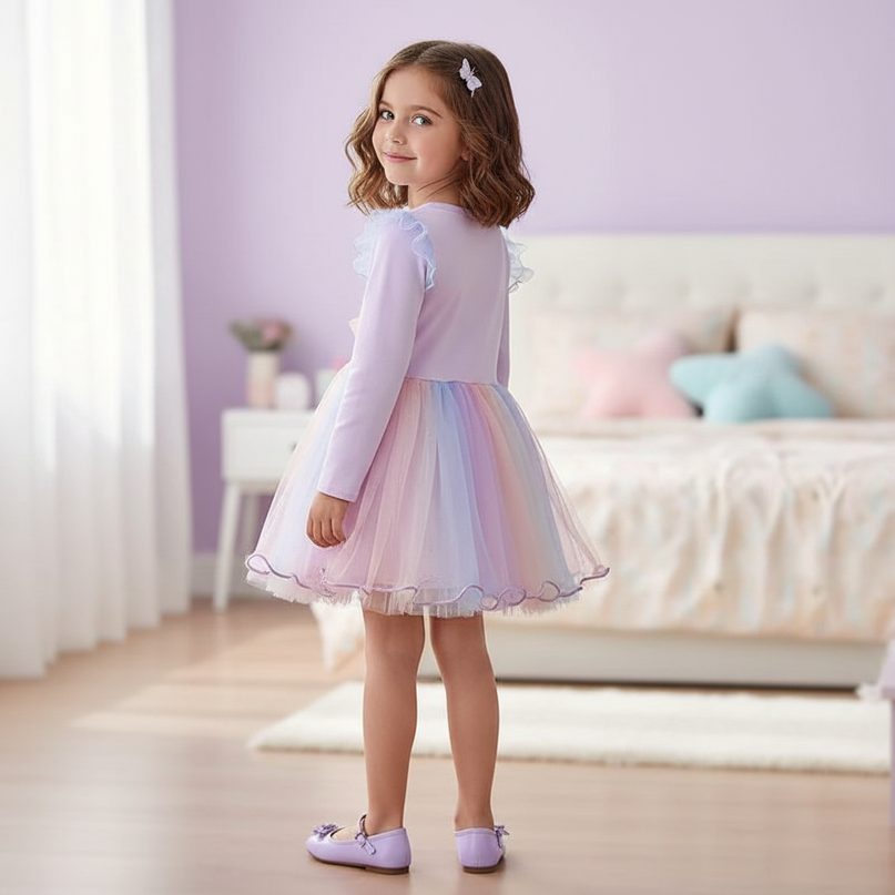 unicorn dress long sleeve - back