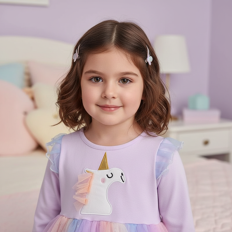 unicorn dress long sleeve - detail