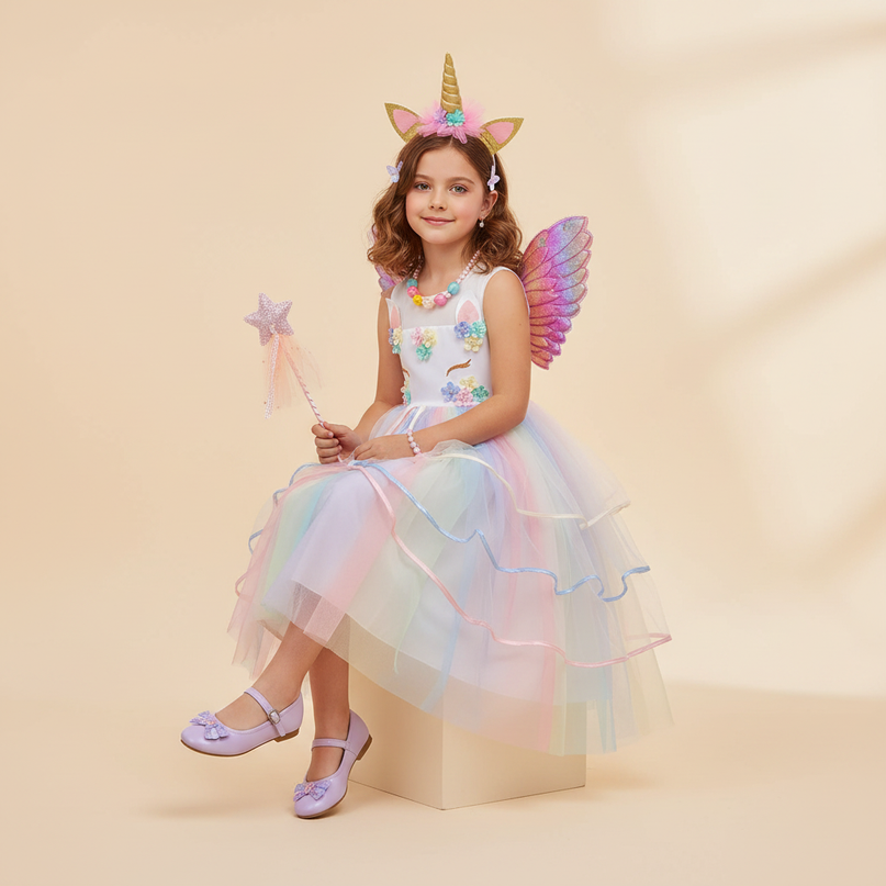 unicorn dress up costume - sitting