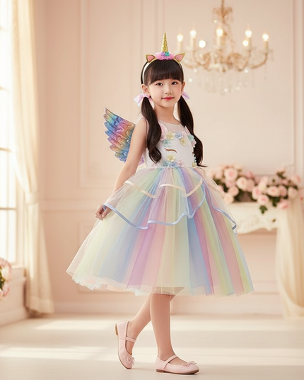 unicorn dress up - three-quarter