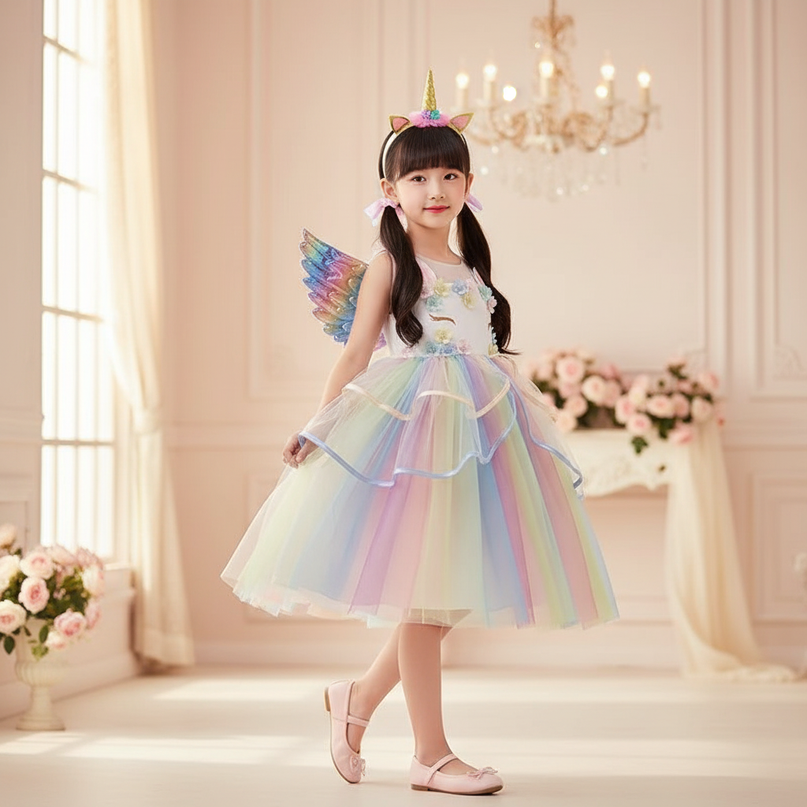 unicorn dress up - three-quarter