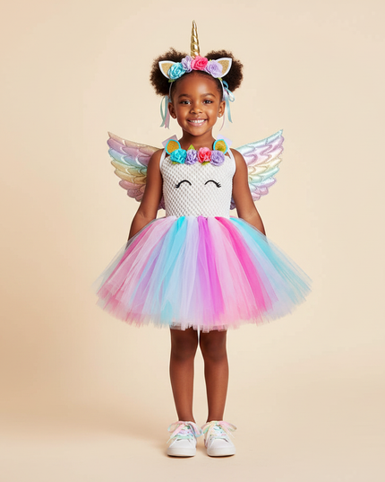 unicorn dress wings headband set - detail